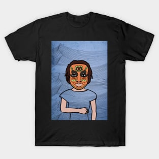 Unique FemaleMask Digital Collectible with IndianEye Color and DarkSkin on TeePublic T-Shirt